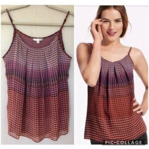 CAbi Autumn Mauve 555 Houndstooth Sleeveless Top S